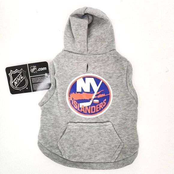 NEW NHL NY Islanders Dog Cat Premium Hoodie Button Up Sweatshirt XS - Picture 1 of 4
